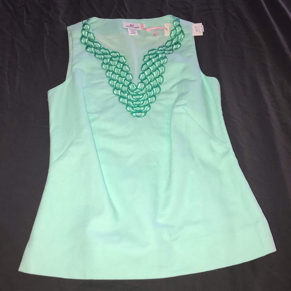 Vineyard Vines Mint Aquamarine Sleeveless Top 0